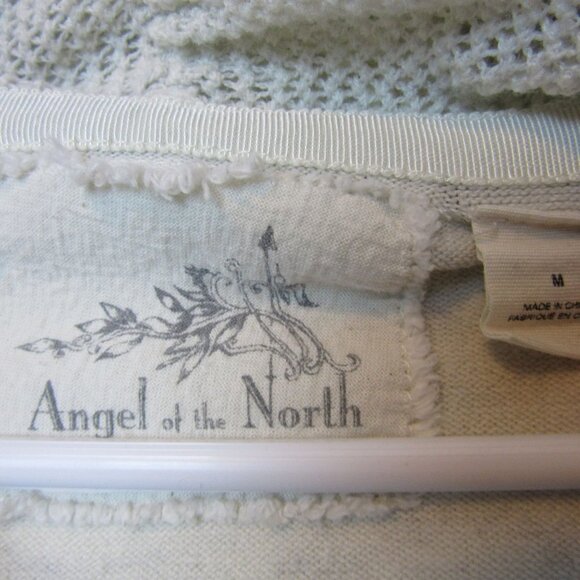 Anthropologie Angle of the North Wool Cashmere Knit Cowl Neck White Sweater Med - Picture 4 of 8